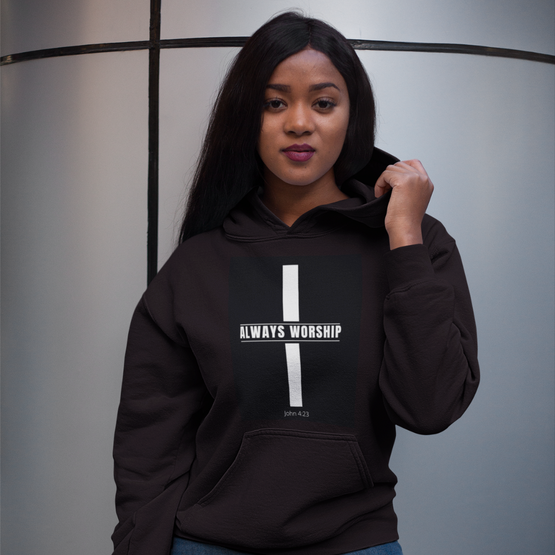 Always Worship Cross Hoodie