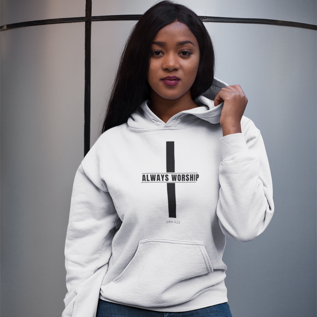 Always Worship Cross Hoodie